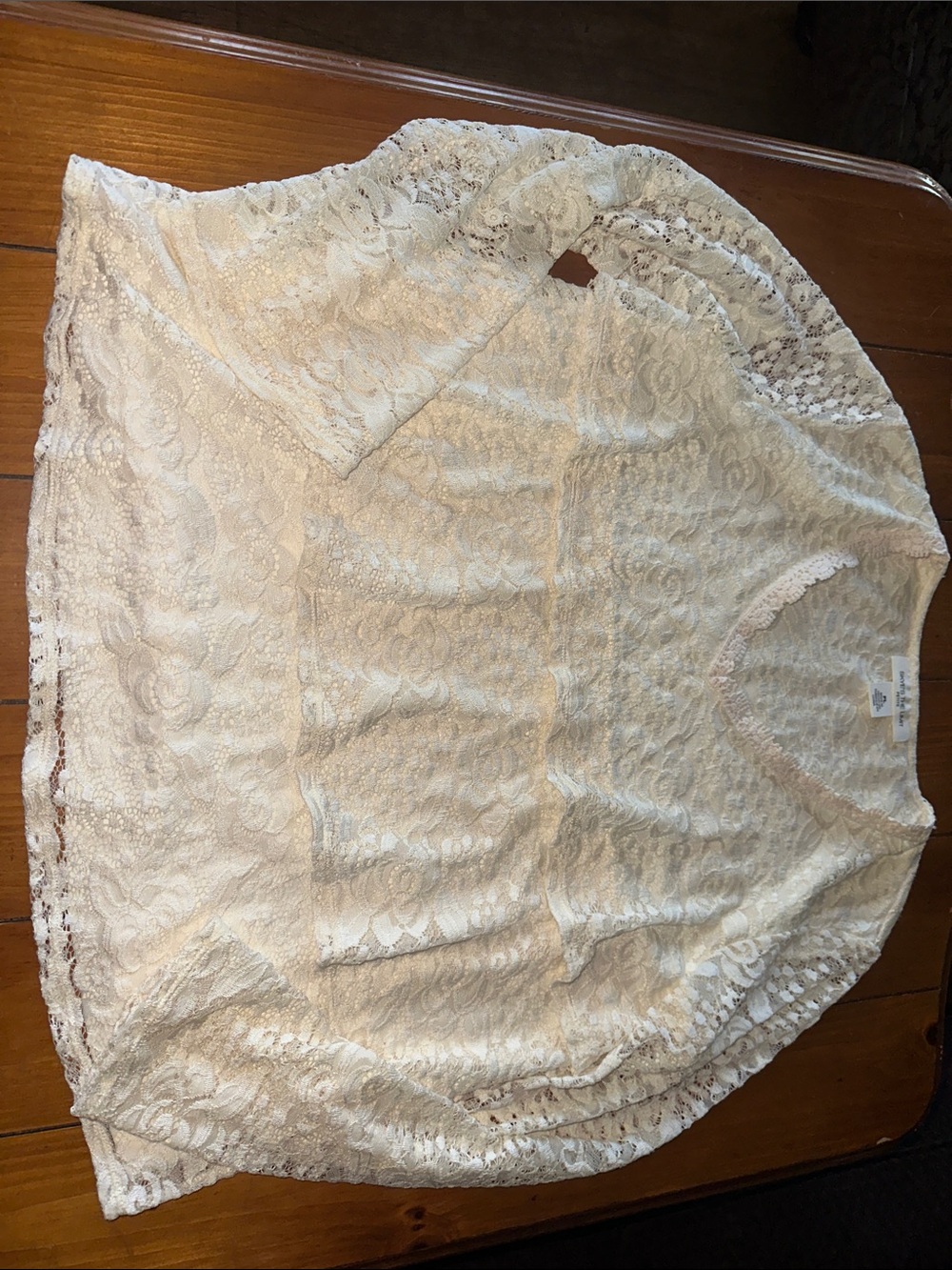 White Floral Lace Long Sleeve Top - Feminine Layering Tee
